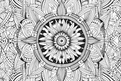 bw intricate and varied mandalas for deep focus and relaxation for adults with birds in the middle