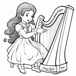 un cor une harpe et un violon