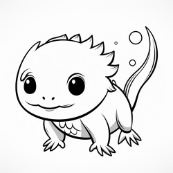 cute axolotl coloring page  1 duplicate in color