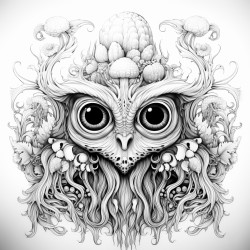 exotic creature with big eyes long eyelashes thick lips short hair