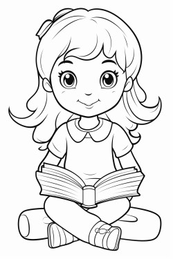 a girl read a book