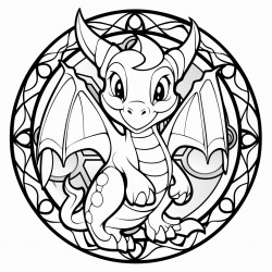 stained glass baby dragon
