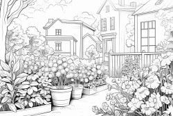un jardin avec des citronniers