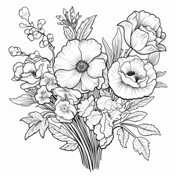 birth flowers of the months march may july august and october in a bouquet