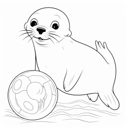 seal playing with a ball
