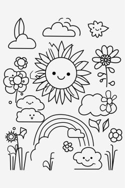 nature including rainbow kids plants animals