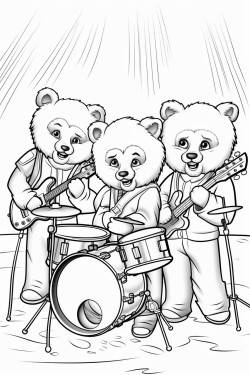 teddy bears that are in a band
