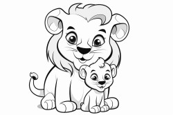 lion hugging child