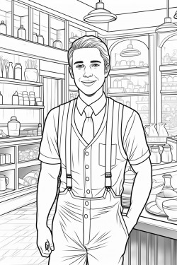a cafe with a friendly barista and a welcoming smile