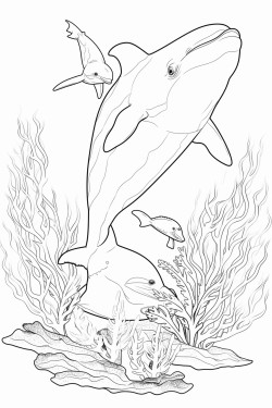 dolphin with corals
