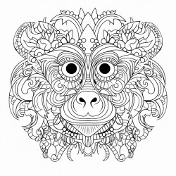 monkey with mandala pattern