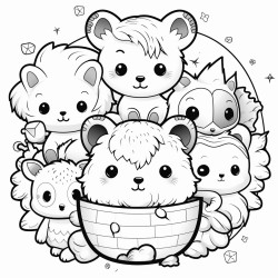 kawaii cover with terrestrial animals