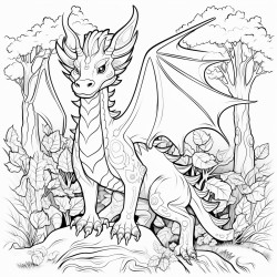 cute dragon in the forest