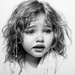 a little girl crying happy tears