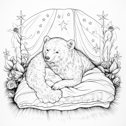 bear in bed