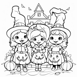 halloween theme coloring book photo