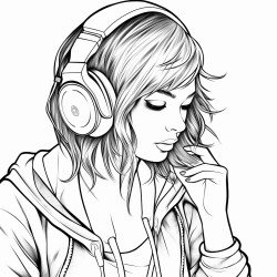 girl thats emo with gaming head phones