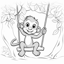 monkey swinging in trees