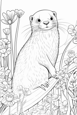 lontra em seu habitat