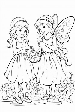 fairies picking flowers
