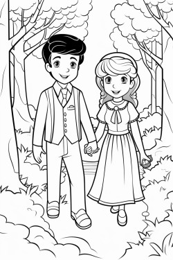 couple getting married in the woods