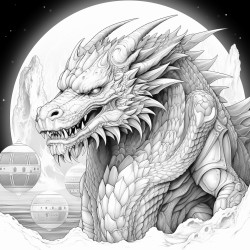 dragon and spaceship