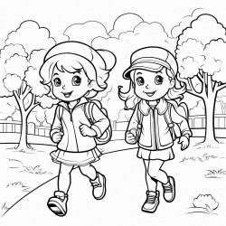 two kinds walking in the park