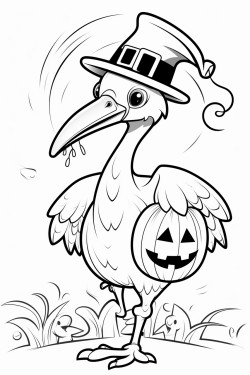 flamingo celebrating halloween
