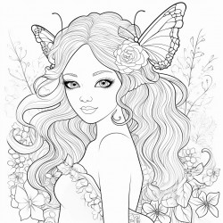 ballerina with a floral backdrop