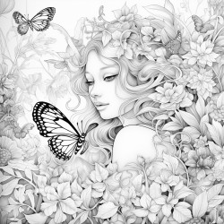 fairies and butterflys in a garden