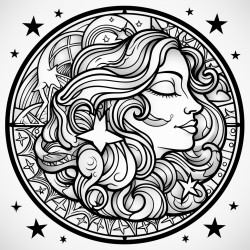 moon stained glass design