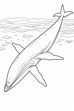 blue whale swimming gracefully through the ocean showcasing its massive body and serene presence in a deep blue sea