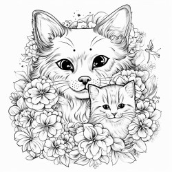 cat playing with dog