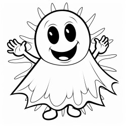 cartoon ghost holding the sun