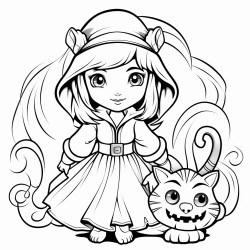 a witch with a tiger