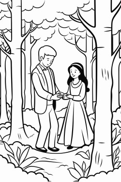 couple getting married in the woods