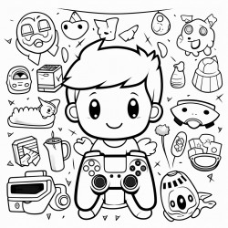 kawaii style gamer theme