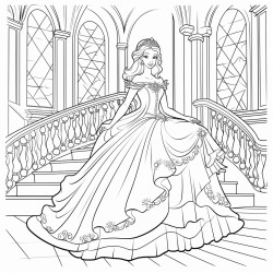 a princess sitting on a throne in a grand hall with chandeliers and tapestries