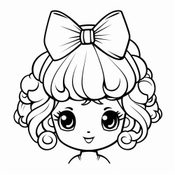 big hair pin with cute bow style and small strawberry only hair pin no other characters simple coloring page