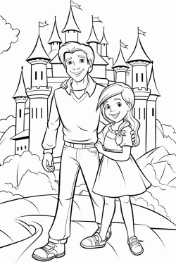 dad and daughter discover a castle