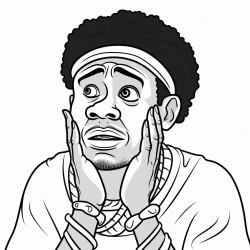 confused native african man