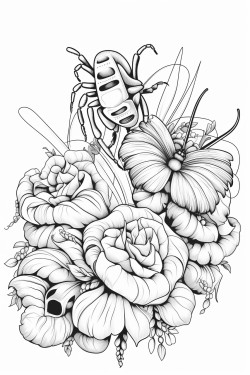 creepy crawlies on pumpkin seeds some flowers