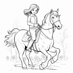 a girl riding a horse