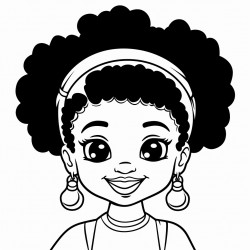 black girl with afro puffs