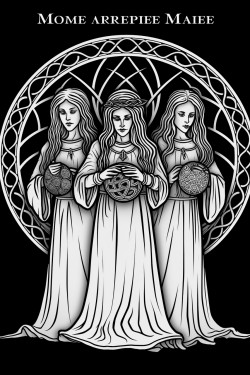 a pagan scene of the triple goddess maiden mother crone