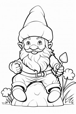 gnome sitting on a giant mushroom