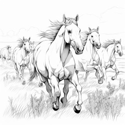 caballos corriendo en una pradera