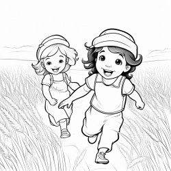 black hebrew children playing in the wheat field