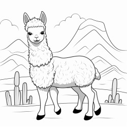 cute fullbody alpaca
