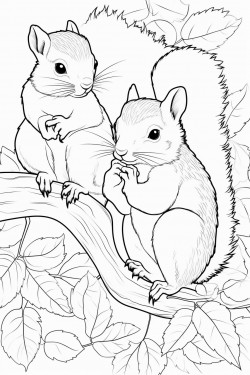 squirrels with bushy tails